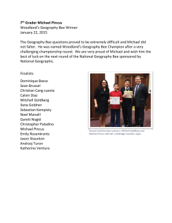 7th Grader Michael Pincus Woodland`s Geography Bee Winner