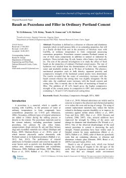 Basalt as Pozzolana and Filler in Ordinary Portland Cement