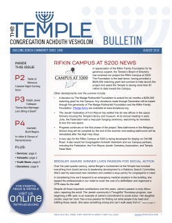 bulletin - Congregation Achduth Vesholom