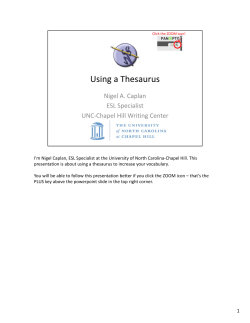 Thesaurus - UNC Writing Center - UNC