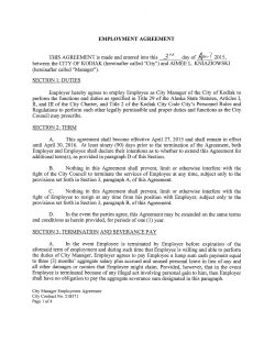 EMPLOYMENT AGREEMENT THIS AGREEMENT is