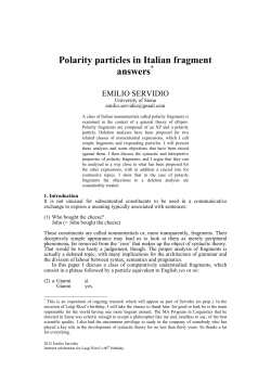 Polarity particles in Italian fragment answers