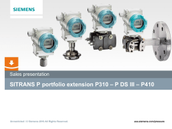 SITRANS P portfolio extension P310 &ndash; P DS III &ndash; P410