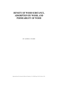 Density of Wood Substance, Adsorption by Wood, and Permeability
