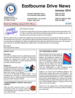 Eastbourne Drive News - Peel District School Board