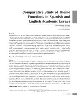 Comparative Study of Theme Functions in Spanish
