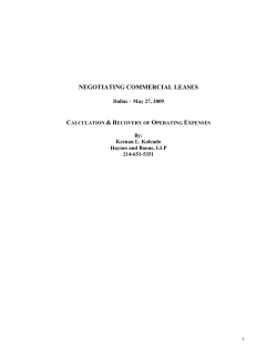 NEGOTIATING COMMERCIAL LEASES