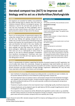 Aerated compost tea (ACT) to improve soil biology and to act as a