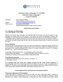 American Sign Language 121