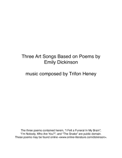 Three Art Songs Based on Poems by Emily Dickinson music