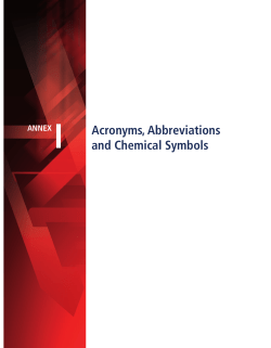 Acronyms, Abbreviations and Chemical Symbols