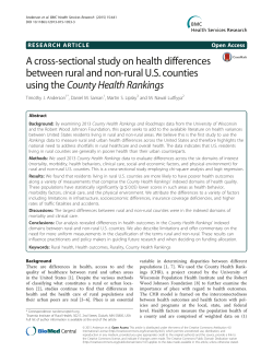 A cross-sectional study on health differences between rural and non