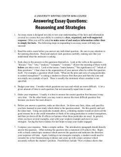 Essay Questions - Western Carolina University