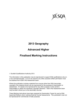 2013 Geography Advanced Higher Finalised Marking