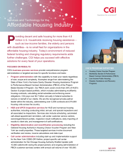 CGI Federal in the Affordable Housing Industry