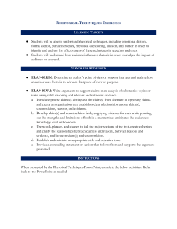 Rhetorical Techniques Exercises