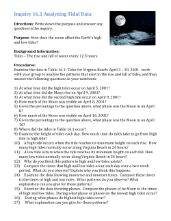 Inquiry 16.1 Analyzing Tidal Data