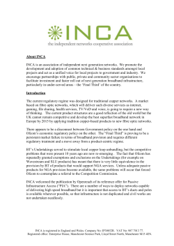 About INCA INCA is an association of independent next