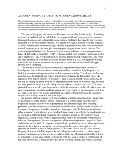 Argument Mining by Applying Argumentation
