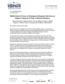 Middle East to Focus on Emergency Response Services as Region