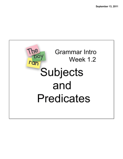 Subjects and Predicates