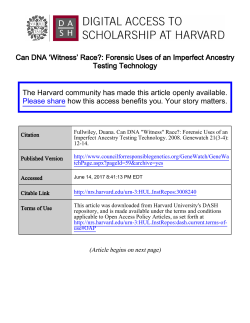 Can DNA `Witness` Race?: Forensic Uses of an Imperfect Ancestry