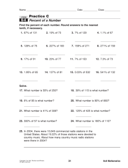Practice C Percent of a Number 6-4