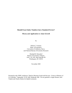 Should Exact Index Numbers have Standard Errors?