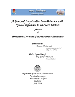 A Study of Impulse Purchase Behavior with Special