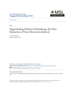 the False Reduction of Toni Morrison`s Beloved