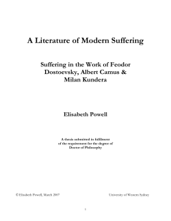 A Literature of Modern Suffering