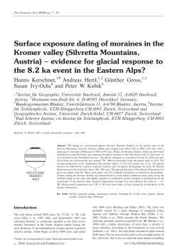 Surface exposure dating of moraines in the Kromer valley (Silvretta