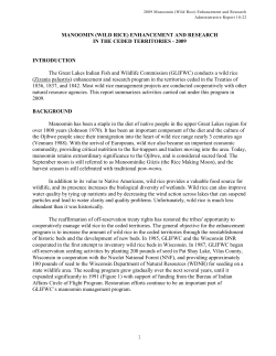 MANOOMIN (WILD RICE) ENHANCEMENT AND