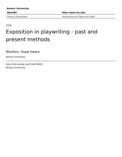 Exposition in playwriting - past and present methods