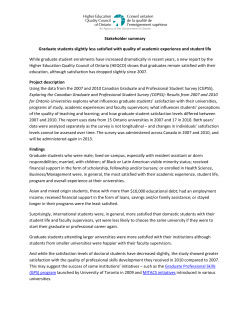 Stakeholder summary Graduate students slightly less satisfied with