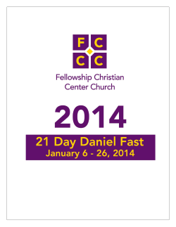 FBCA 21 Day Church wide Daniel Fast
