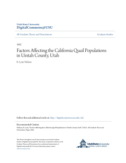 Factors Affecting the California Quail Populations in Uintah County