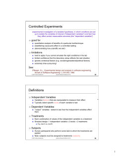 Controlled Experiments Definitions
