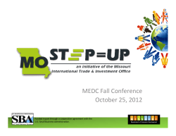MEDC Fall Conference October 25, 2012