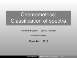 Chemometrics: Classification of spectra