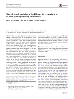 Natural genetic variation in Arabidopsis for responsiveness to plant