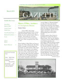 Spring 2015 - Dartmouth Heritage Museum
