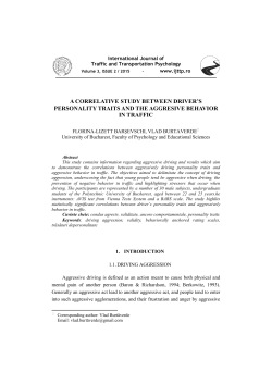 A CORRELATIVE STUDY BETWEEN DRIVER`S PERSONALITY