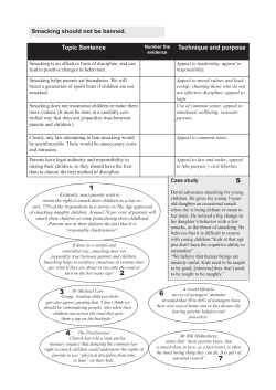 Topic Sentence Technique and purpose Smacking