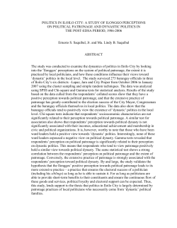politics in iloilo city: a study of ilonggo perceptions on - SERP-P