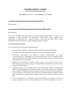 TALKING POINTS / SCRIPT
