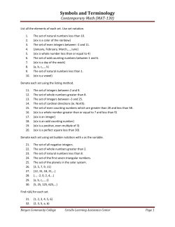 Symbols and Terminology - Bergen Community College