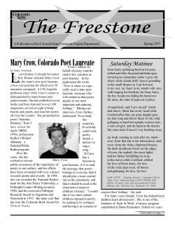 Mary Crow, Colorado Poet Laureate