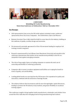 Page 1 of 8 A NEW DAWN Rebuilding UK Textile Manufacturing