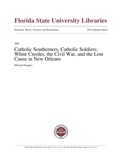 Catholic Southerners, Catholic Soldiers: White Creoles, the Civil